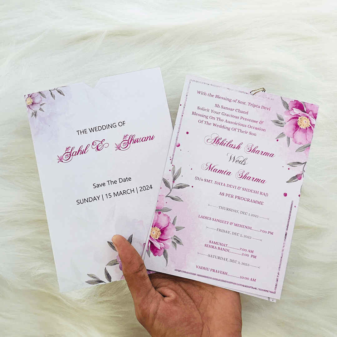 Purple Flower Print Invite | TTB005 - Image 2
