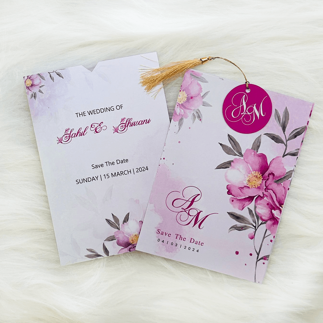 Purple Flower Print Invite | TTB005