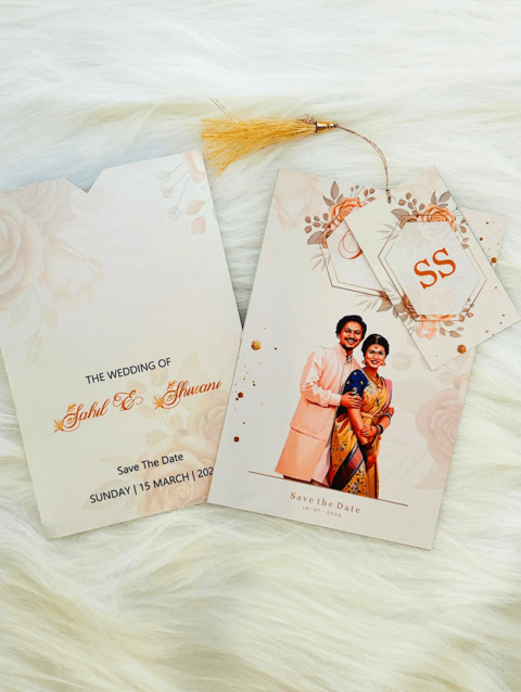 Flower Design Caricature Invite | TTB002