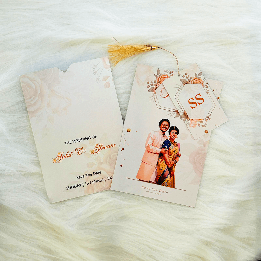 Flower Design Caricature Invite | TTB002