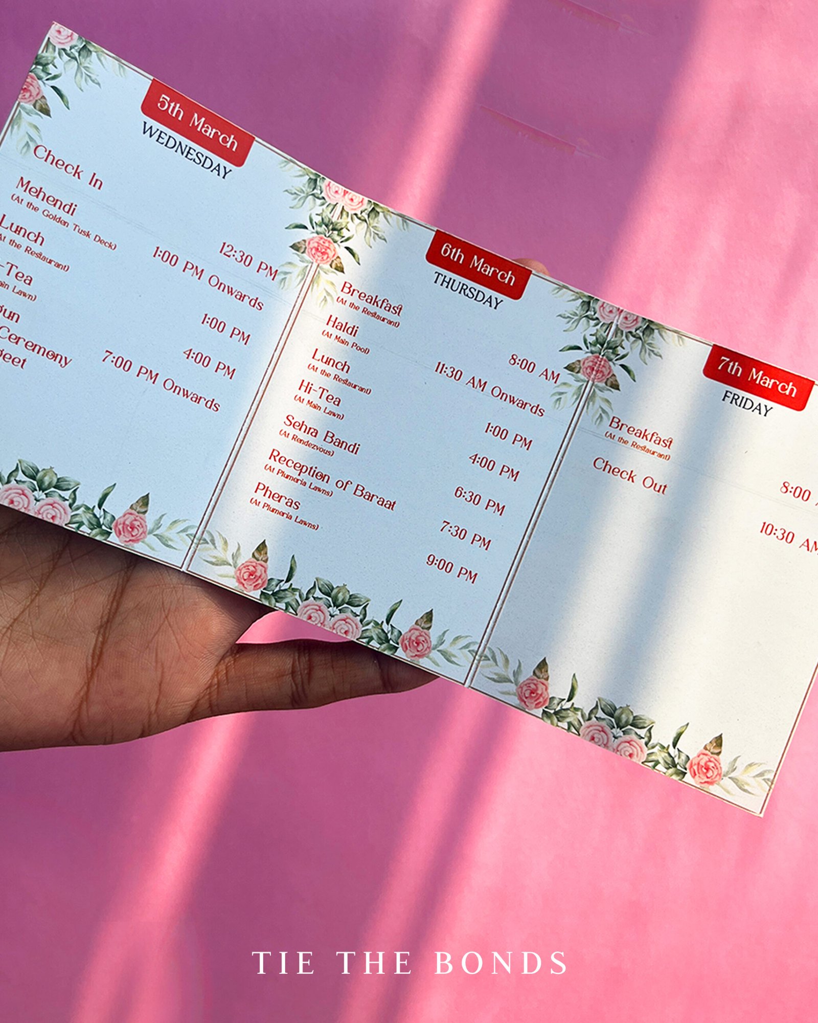 3 Fold itinerary Cards - Image 4